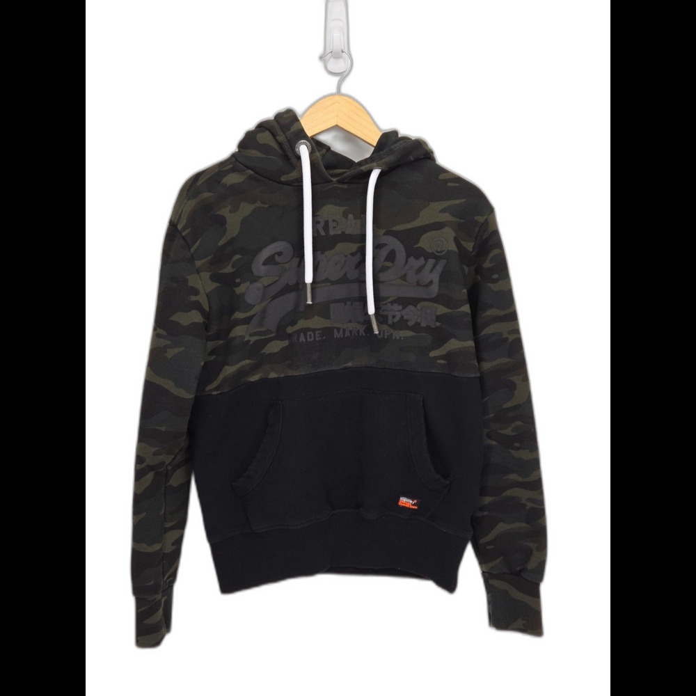 Superdry Mens Vintage Logo Panel Camo Hoodie Sweatshirt Size Small